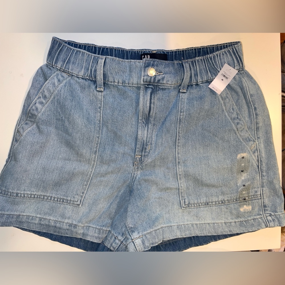 BNWT GAP Light Blue drawstring Elastic waist Jean Shorts